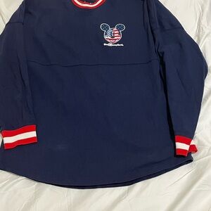 Walt Disney World Mickey Mouse Long Sleeve Tshirt American Flag Women’s Size XL